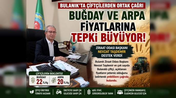Bulanık'ta Çiftçilerden Buğday ve Arpa Fiyatlarına Tepki: Ziraat Odası Başkanı Taşdemir'den Destek Çağrısı