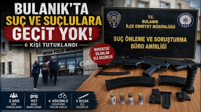 Bulanık’ta Suç ve Suçlulara Geçit Yok: 6 Kişi Tutuklandı