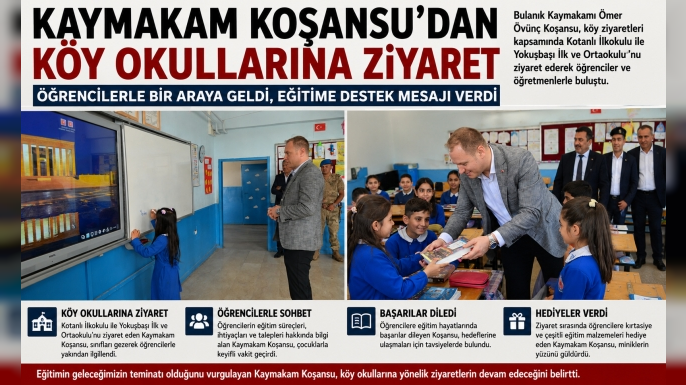 Kaymakam Koşansu’dan köy okullarına ziyaret: Öğrencilerle bir araya geldi