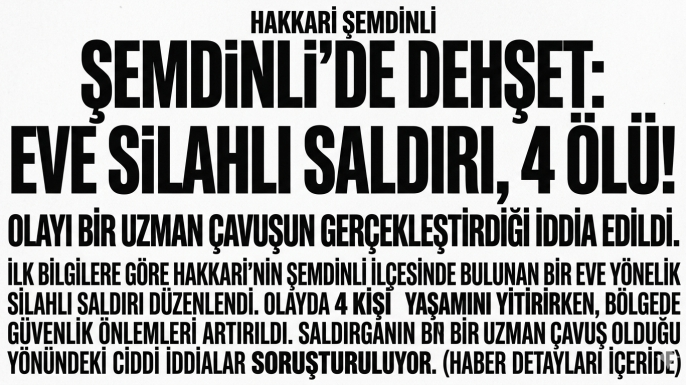 Şemdinli'de silahlı saldırı: 4 ölü