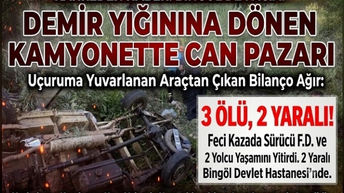 Demir Yığınına Dönen Kamyonette Can Pazarı: 3 Ölü, 2 Yaralı!