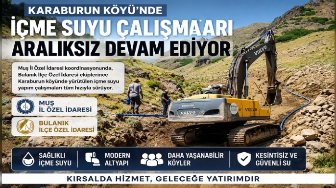 Karaburun Köyü'nde İçme Suyu Çalışmaları Aralıksız Devam Ediyor