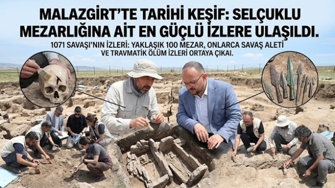 Malazgirt'te Tarihi Keşif: Selçuklu Mezarlığına Ait En Güçlü İzlere Ulaşıldı