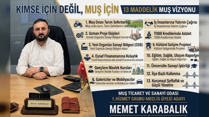 Muş’ta Ticaret ve Sanayi Odası Seçimleri Öncesi Dikkat Çeken Çıkış: “Kimse İçin Değil, Muş İçin”