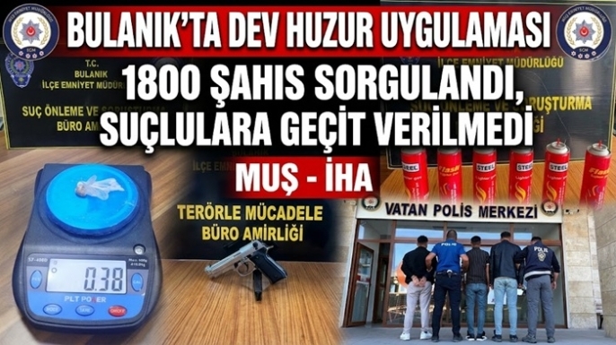 Bulanık İlçe Emniyet’inden 'ta Huzur Uygulaması: 1800 Şahıs Sorgulandı, Suçlulara Geçit Verilmedi