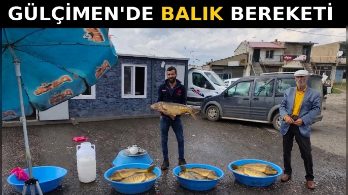 Alparslan 1 Baraj Gölü'nde avlanan balıklar Gülçimen Köyü'nde tezgahlarda satılıyor