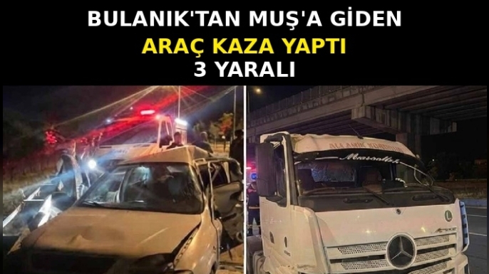 Bulanık’tan Muş’a giden araç kaza yaptı: 3 yaralı