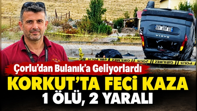 Çorlu’dan Bulanık’a Geliyorlardı: Korkut’ta Feci Kaza, 1 Ölü, 2 Yaralı