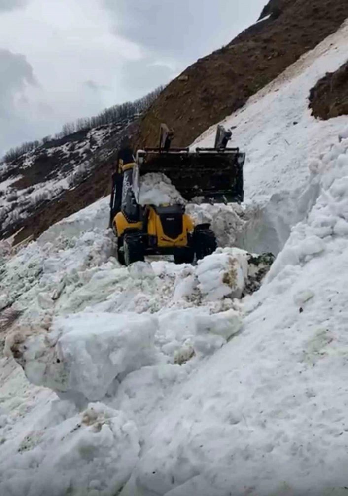 Bingöl'de karla kapalı köy yolu ulaşıma açıldı