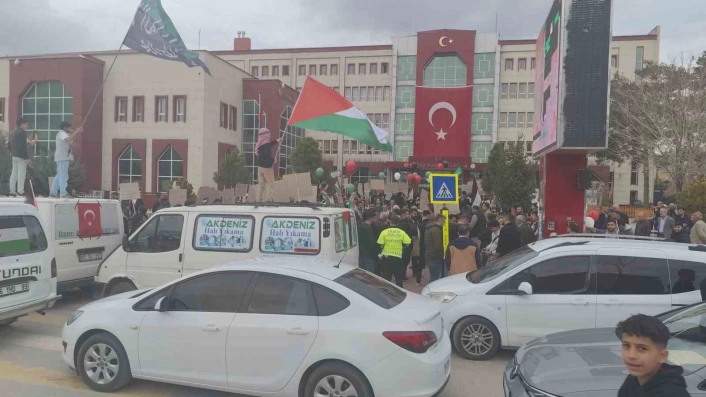 Erciş'te Filistine destek yürüyüşü