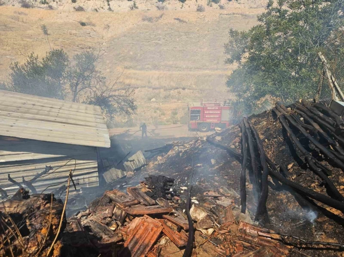 Akçadağ'da odunluk yangını korkuttu