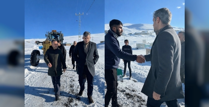 Diyadin’de kapanan köy yolları için çalışmalar sürüyor