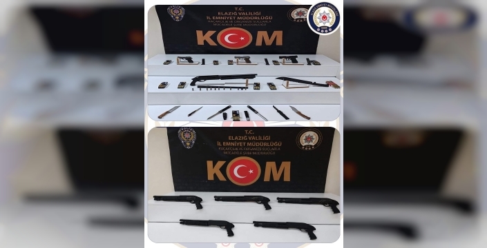 Elazığ’da 9 adet ruhsatsız silah ele geçirildi